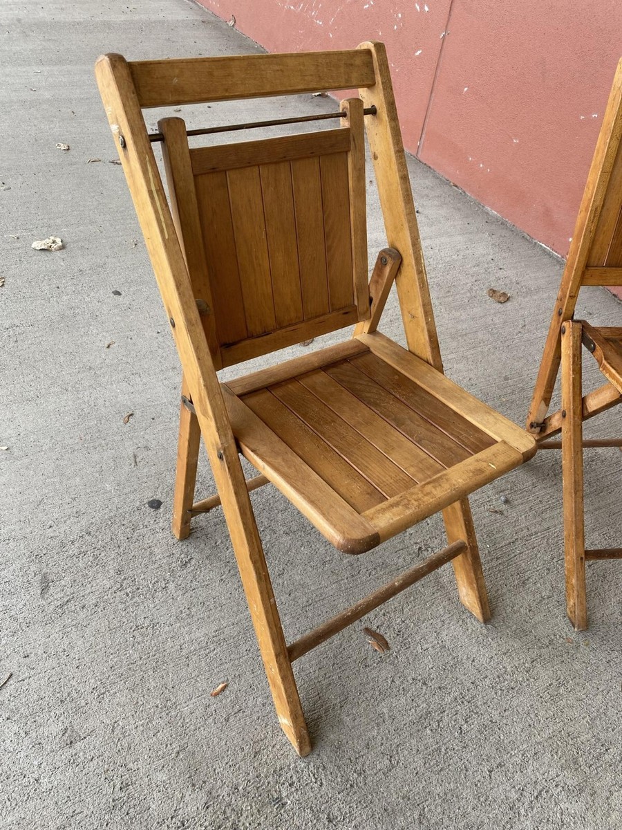 WWII Style Folding Chair ACME like Mid Century Wooden Maple