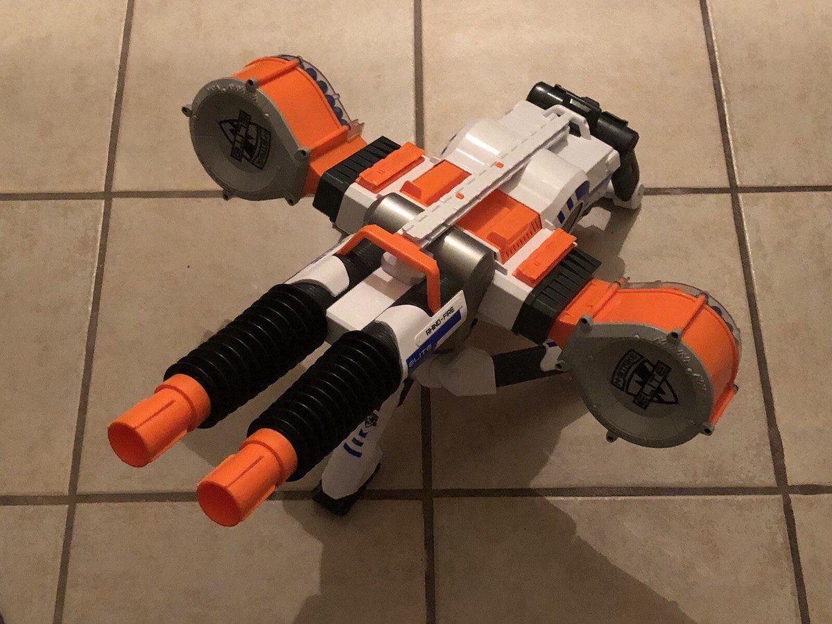 Nerf Rhino-Fire Elite Working w/ Tripod, 2x 25 Dart Drums & 50