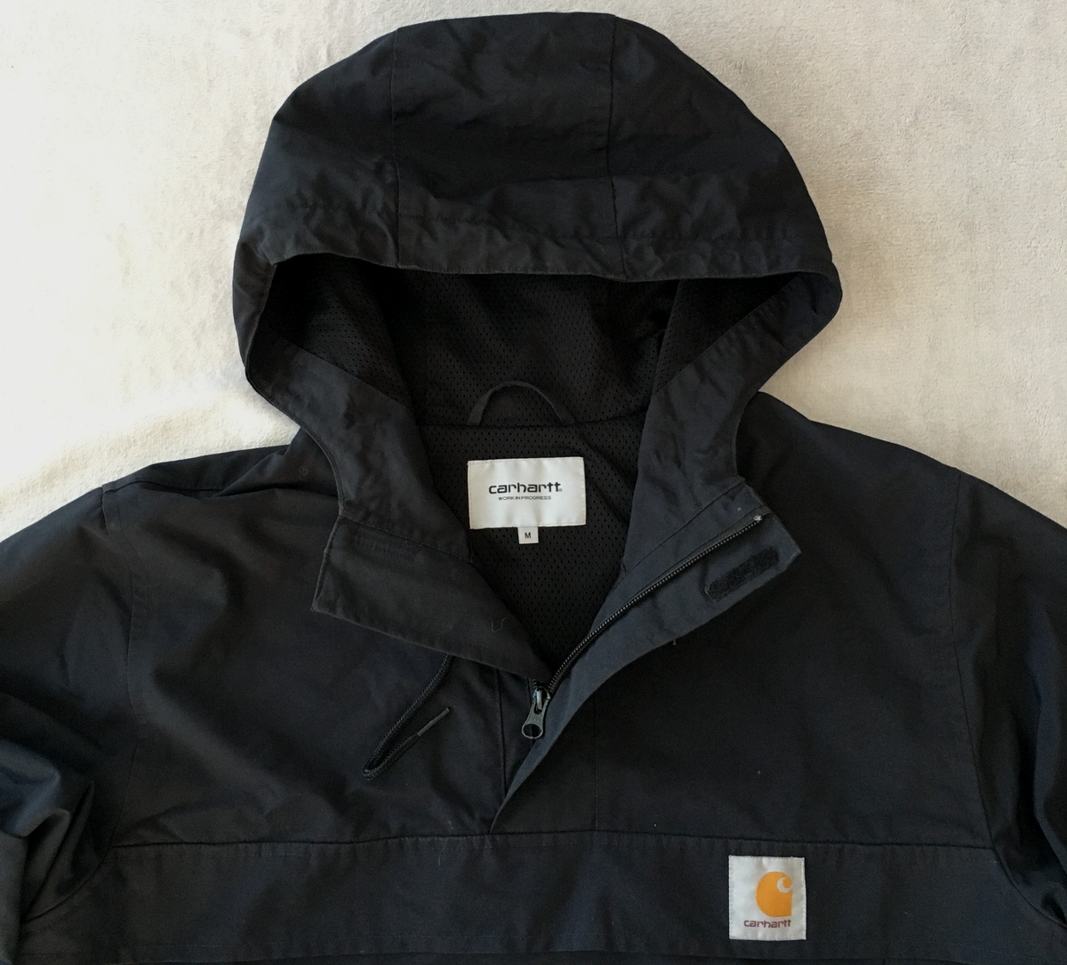 Carhartt WIP Nimbus Pullover mens Black Windbreaker Anorak Jacket