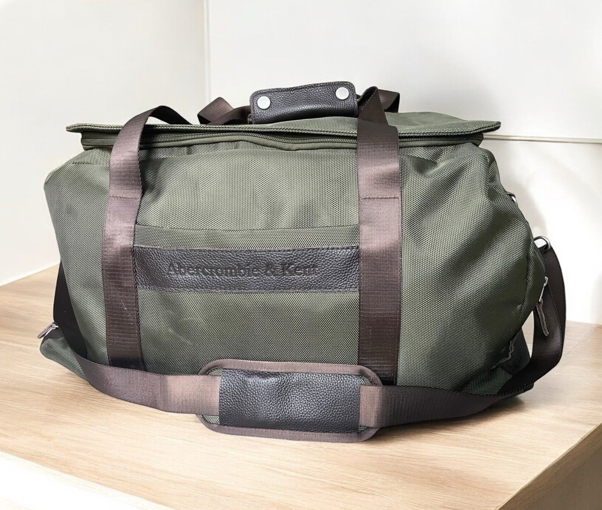 Abercrombie & Kent Safari Army Olive Green Nylon Large Duffle Bag