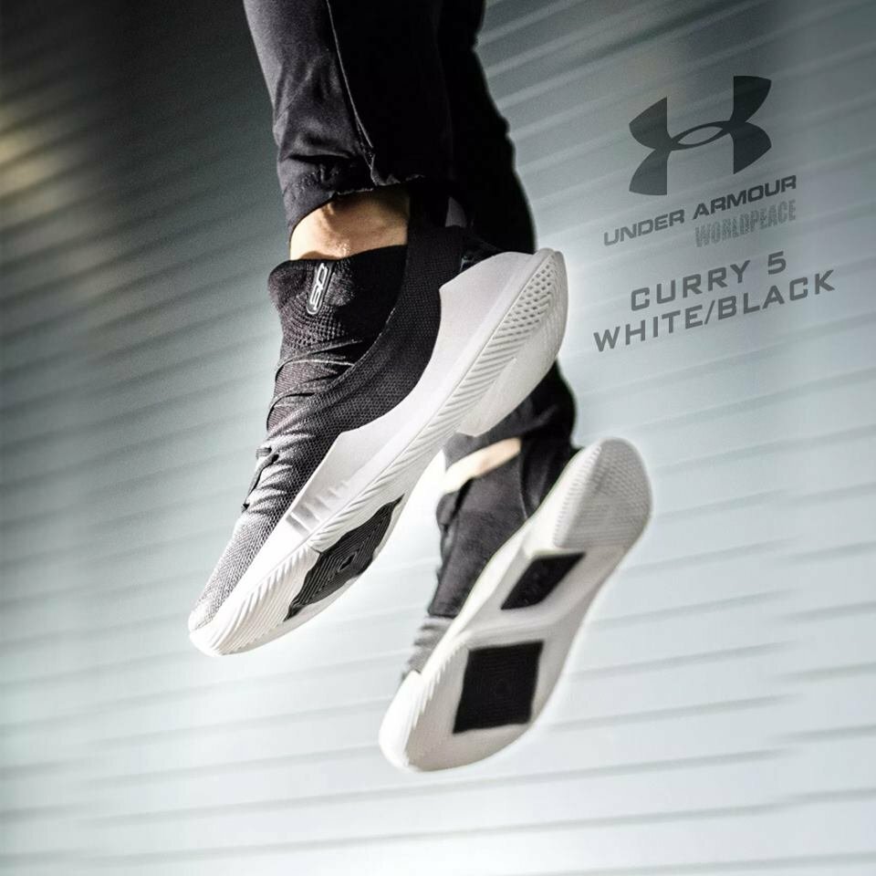 Under Armour Curry 5 V Black White Silver Grey 3020657-101 Steph