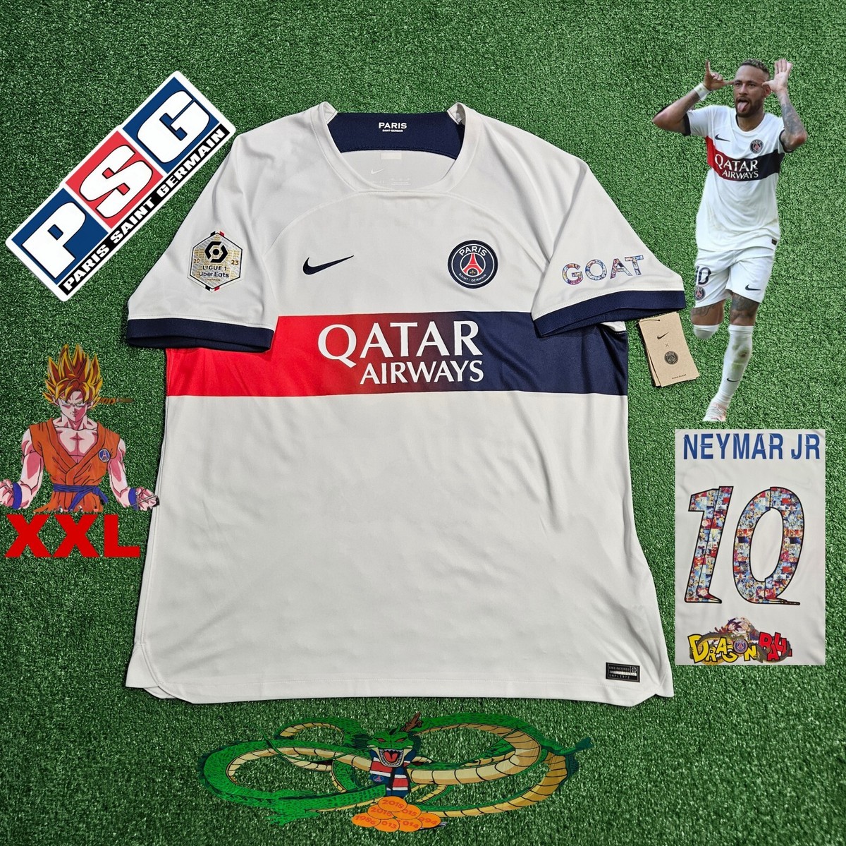 🇫🇷NIKE PSG Neymar Jr #10 2023/24 Away Jersey Dragon Ball Z