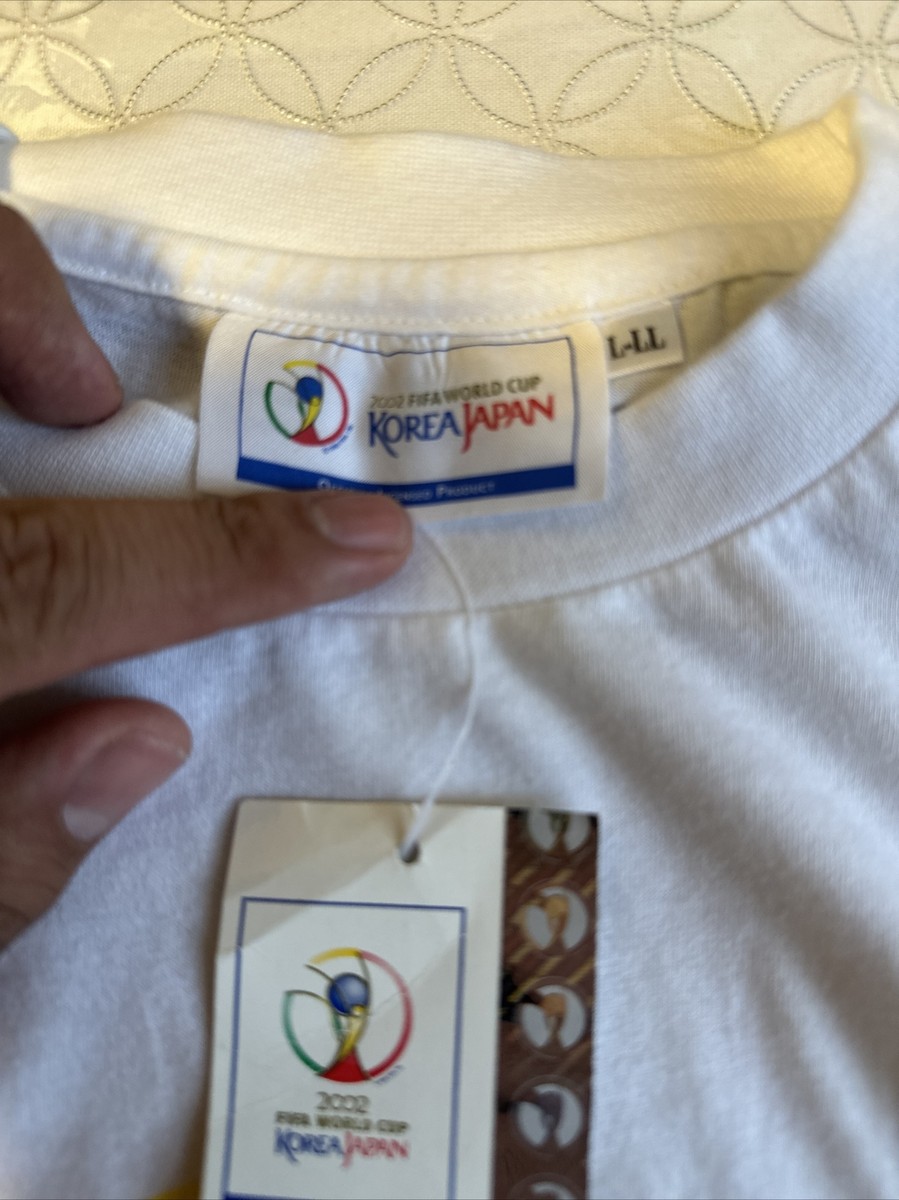 2002 FIFA WORLD CUP T-SHIRT Korea Japan Soccer Size Large White