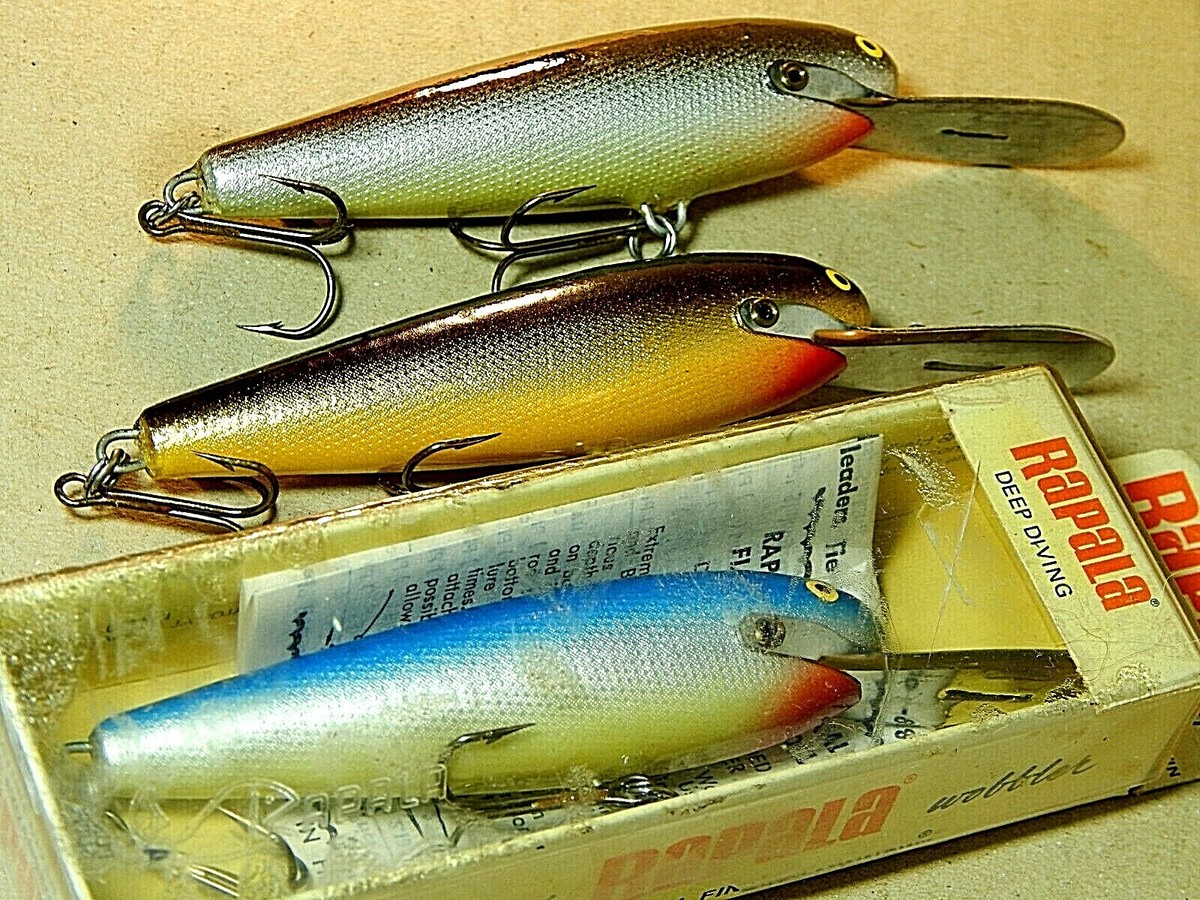3-lot Collection 60's Vintage Rapala DD-90 Floating Deep Diver 9cm