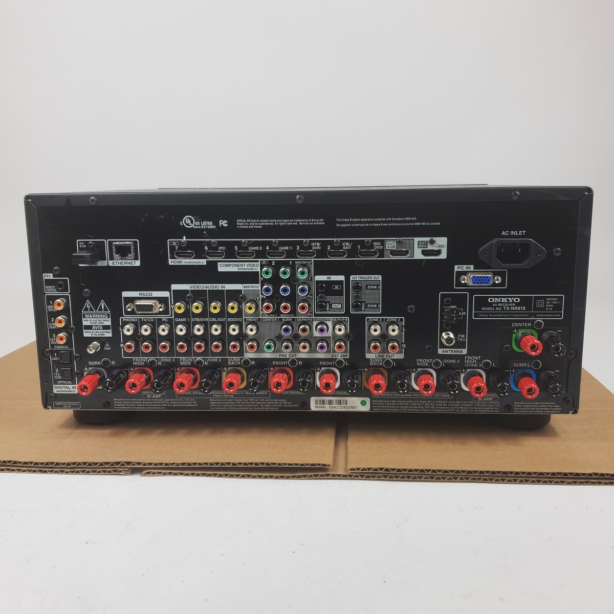 Onkyo TX-NR818 7.2-Channel Network A/V Receiver No Remote | eBay