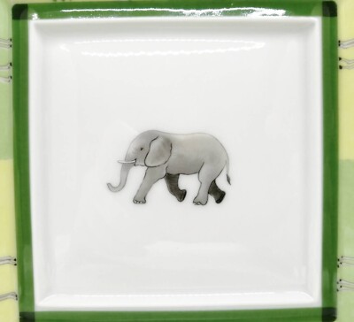 Hermes Paris Ashtray Elephant Africa Plate Green Dish Porcelain