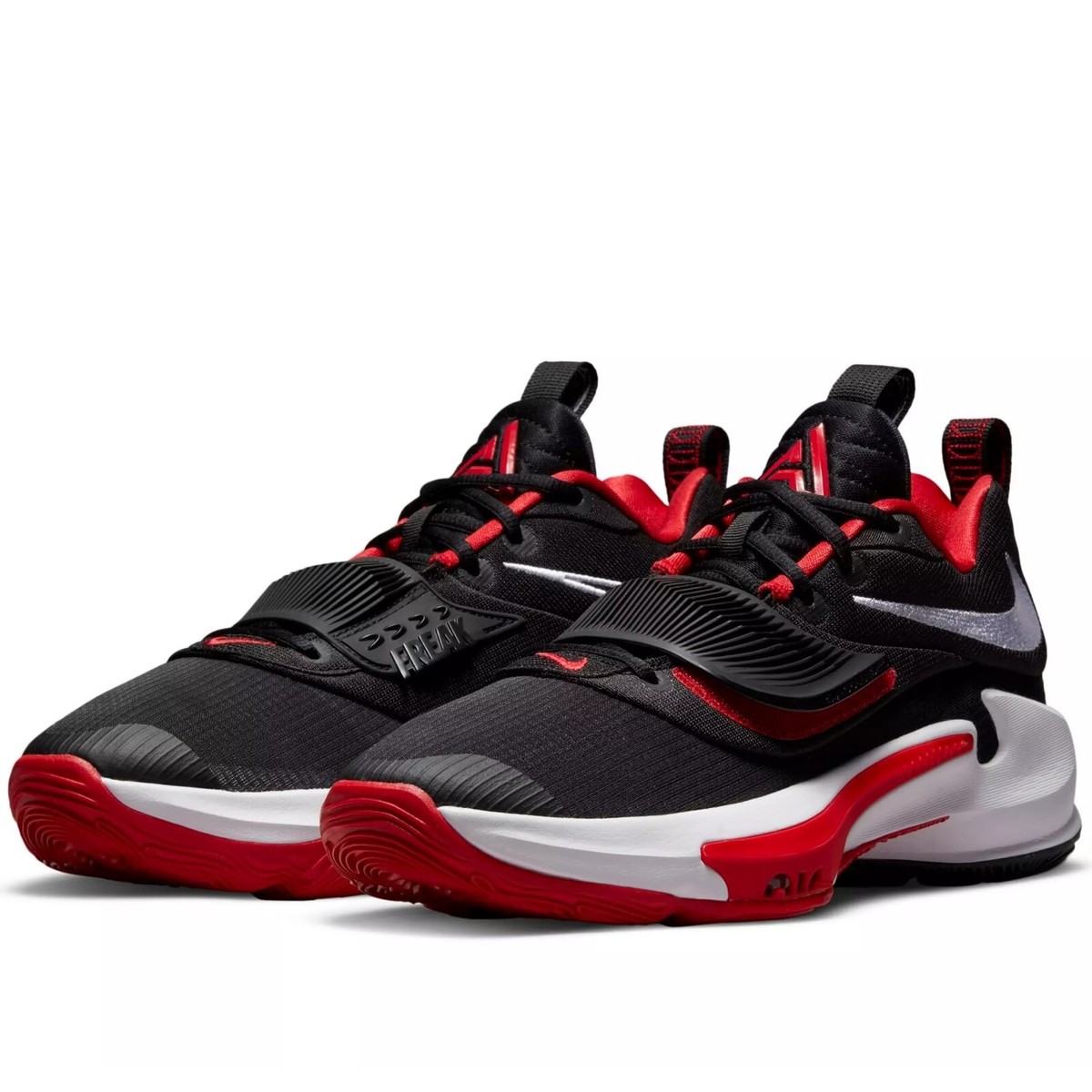 Nike Zoom Freak 3 'Bred' Black Red Giannis Men's Basketball Shoes