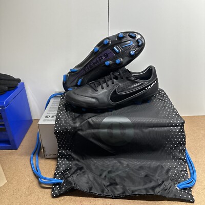 Nike Tiempo Legend 9 Elite FG Black/Blue Soccer Cleat Mens Sz 7