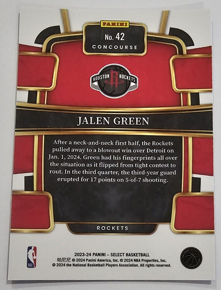 Jalen Green 2023-24 Panini Select Basketball Trading Card 42