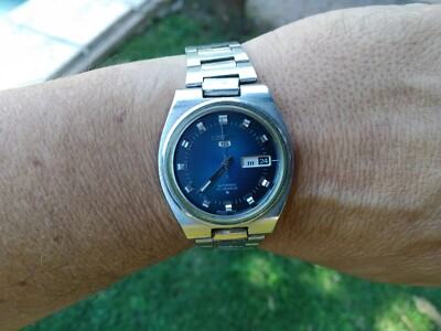 SEIKO AUTOMATIC 6119 7460 BIG RARE BLUE ALL ORIGINAL CROWN