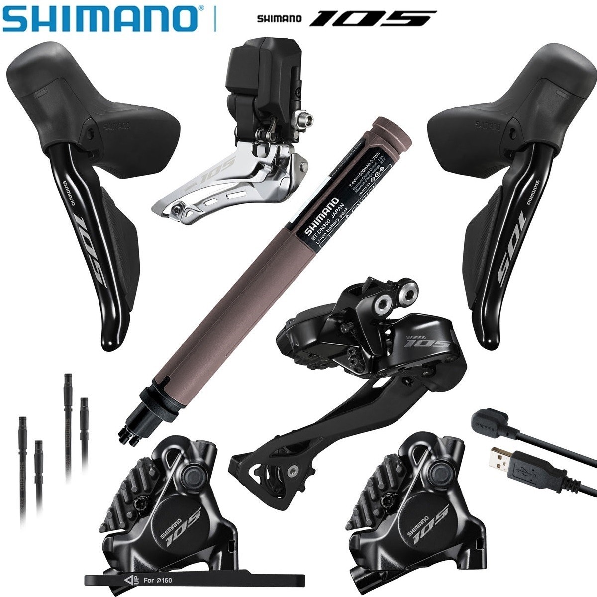 Shimano 105 R7170 DI2 2x12 24-Speed Groupset ST-R7170+BR-R7170+FD