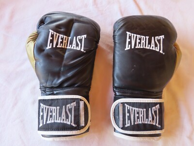 Everlast Powerlock Boxing Gloves Black & Gold 14 Oz | eBay