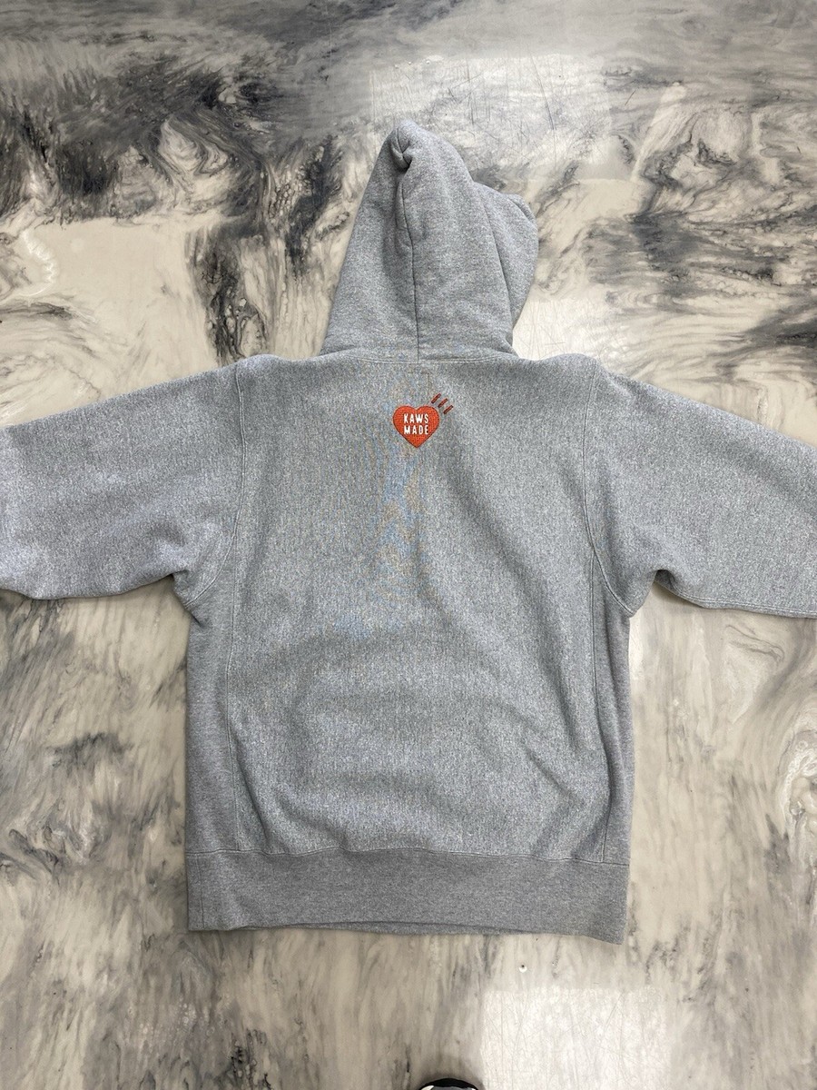 Human Made X Kaws Polar Bear Hoodie Grey Medium Pizza Authentic | eBay