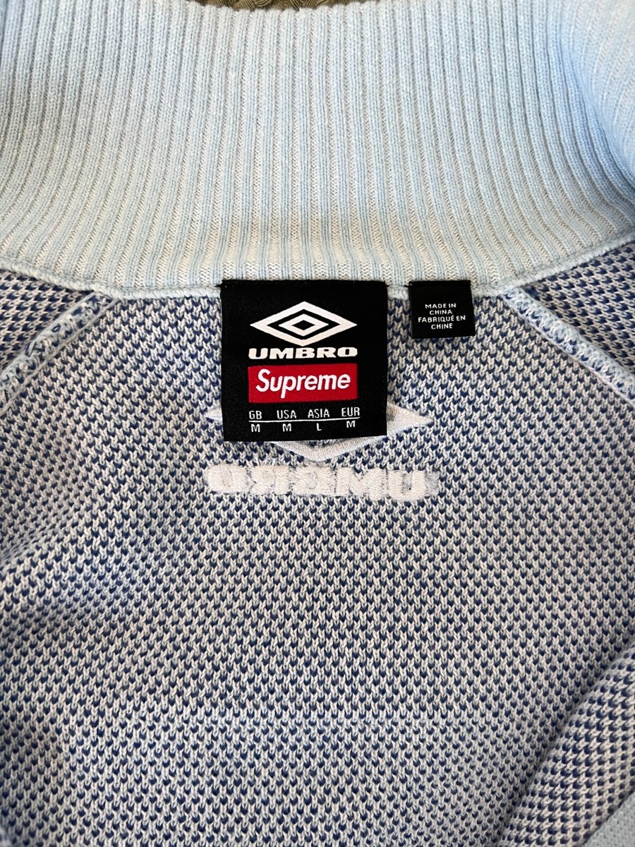 Supreme x Umbro Zip Up Sweater - Size Medium - Light Blue - NEW | eBay
