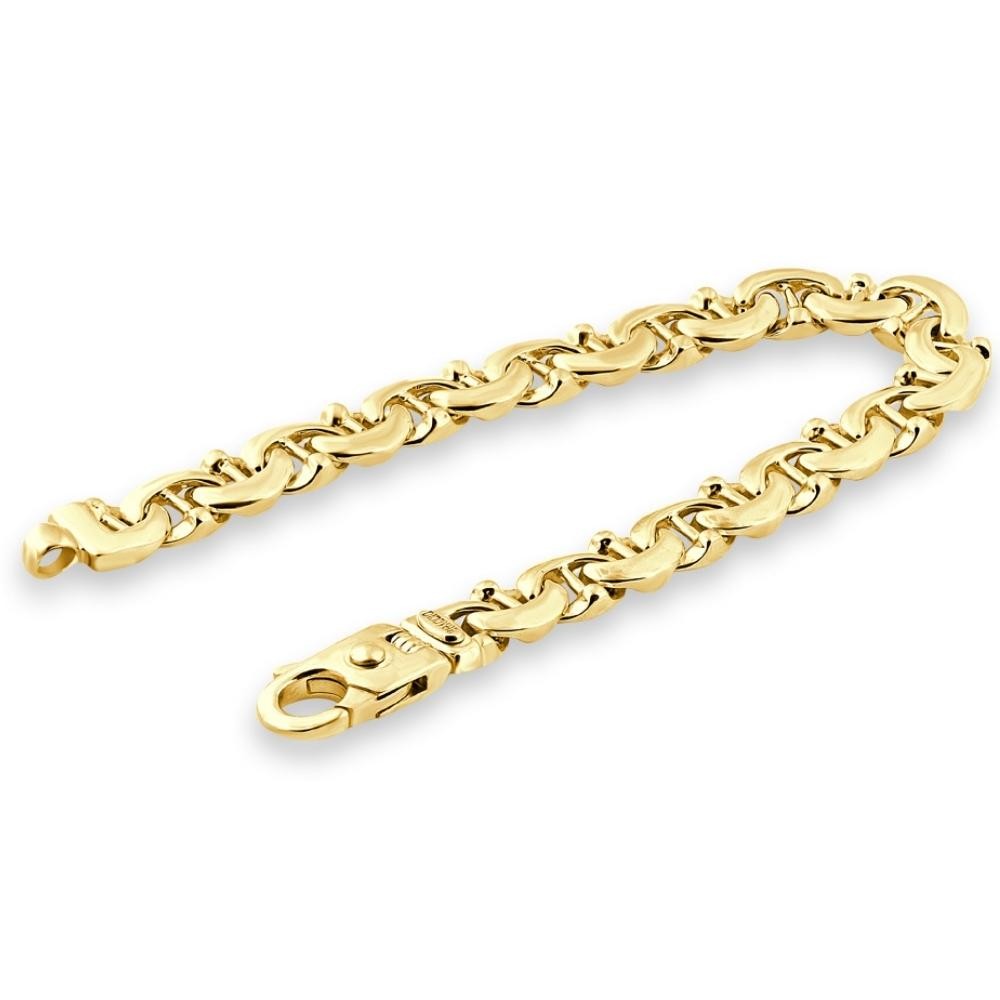 Solid 14k Yellow Gold 61.60 grams Men's 10.5mm Wide Bracelet