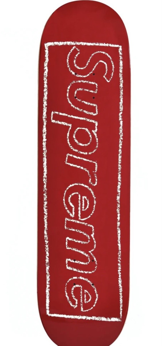 NEW Supreme KAWS Chalk Logo Red Skateboard Deck SS21 Ready To Ship