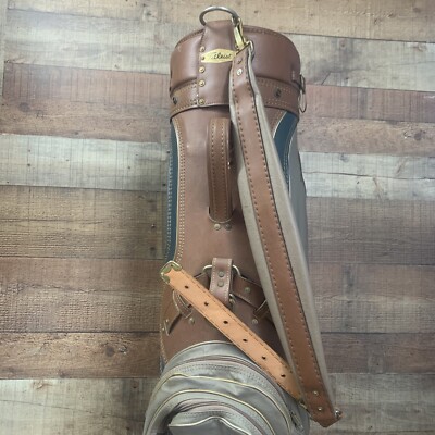 Titleist Classic Vintage Brown Tan Black Golf Bag Cart Made in USA