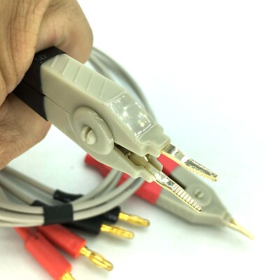 Set Kelvin Clip for LCR Meter with 4 Banana plug Test Wires 2