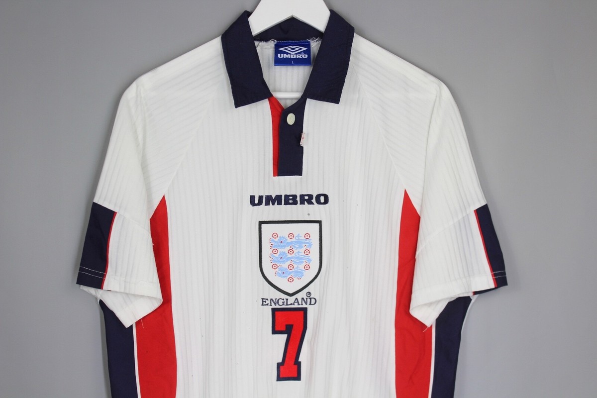 ENGLAND NATIONAL TEAM 1997 1998 HOME FOOTBALL SHIRT JERSEY #7