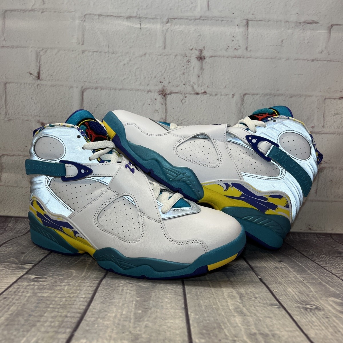 Nike Air Jordan 8 Retro Aqua Purple Yellow Shoes CI1236-100