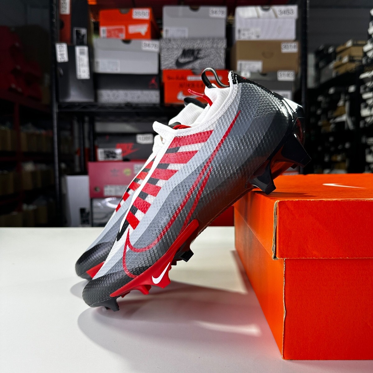 Nike Vapor Edge Pro 360 Black Red Football Cleats DQ3670-061 Mens