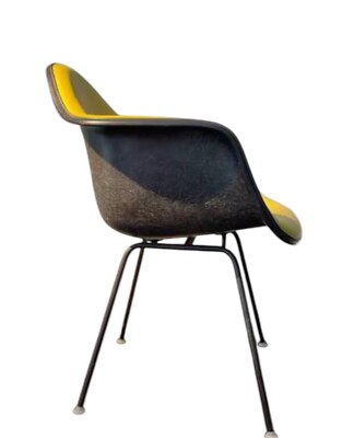 1970 Vintage Eames For Herman Miller Yellow Naugahyde Fiberglass
