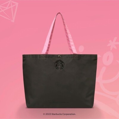 BLACKPINK x Starbucks Tote Bag Black & Pink Color Limited | eBay