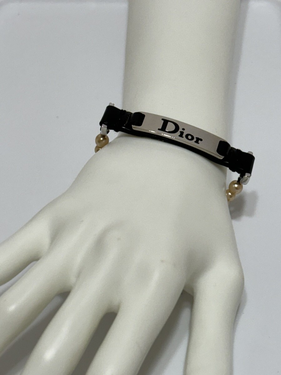 Vtg CHRISTIAN DIOR BY JOHN GALLIANO PEARL LOGO BRACELET | eBay