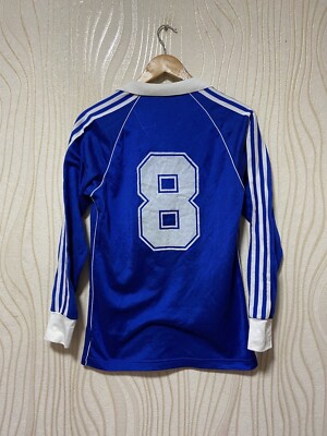 ADIDAS 1980s 80s FOOTBALL SHIRT SOCCER JERSEY ADIDAS LONG SLEEVE