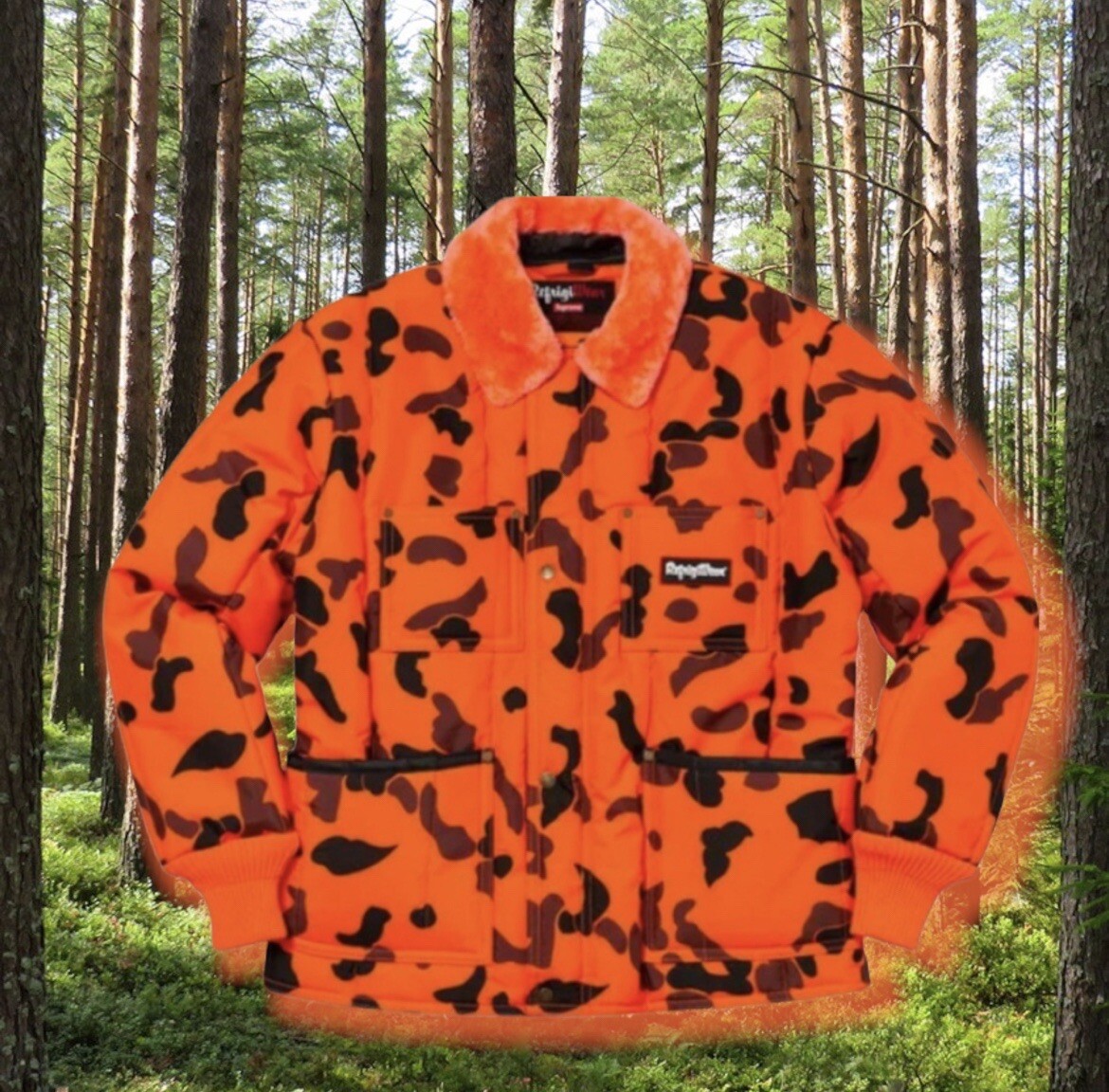 Supreme ReFridgeWear insulated Orange 🍊 Camo Jacket 🧥 size