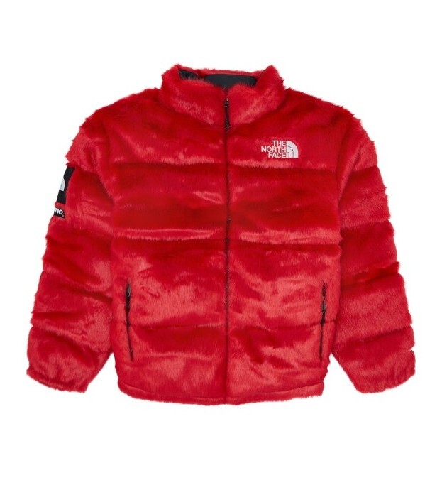 SUPREME x The North Face Fur Nuptse Jacket Red FW'20 Men's size