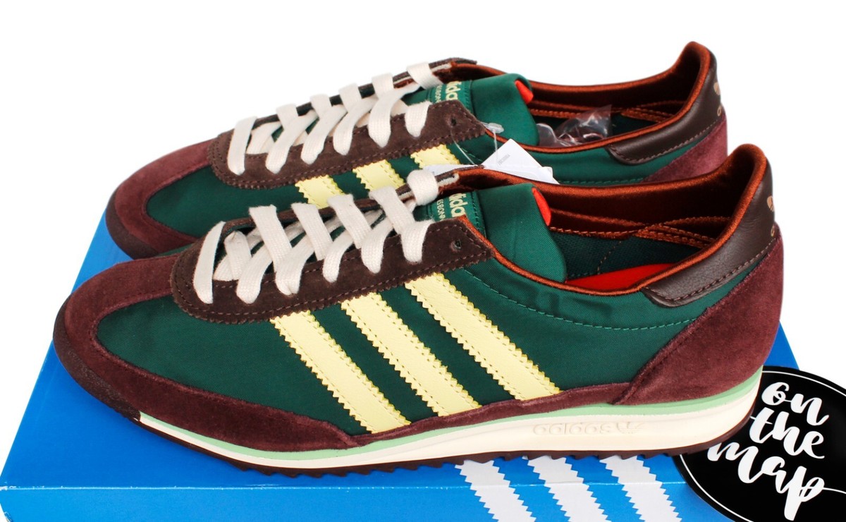 Adidas SL72 x Wales Bonner Hemp Green Maroon UK 5 7 8 9 10 11 12