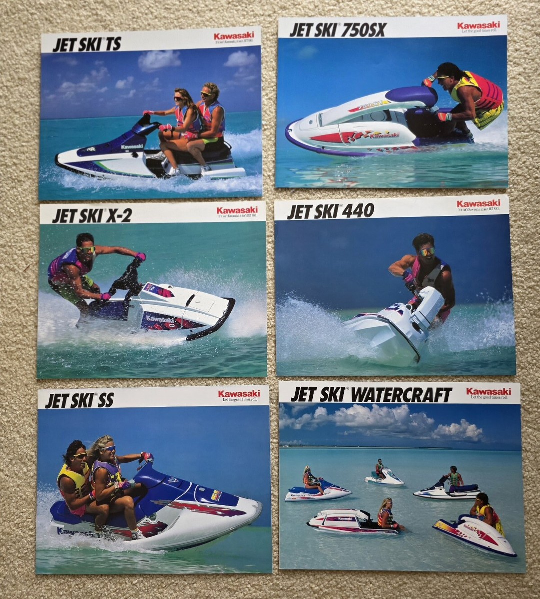 1991 KAWASAKI Jet Ski Watercraft Dealer Brochure Lot Of 6 TS X-2