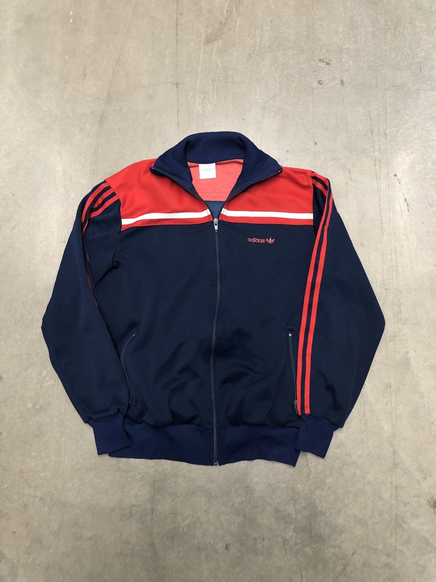 Vintage 80's Adidas Classic Full Zip Logo Track Jacket Mens Large