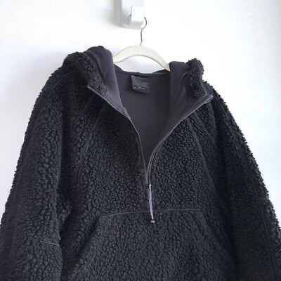 Lululemon Black Oversized Sherpa Cropped 1/2 Zip Scuba Hoodie