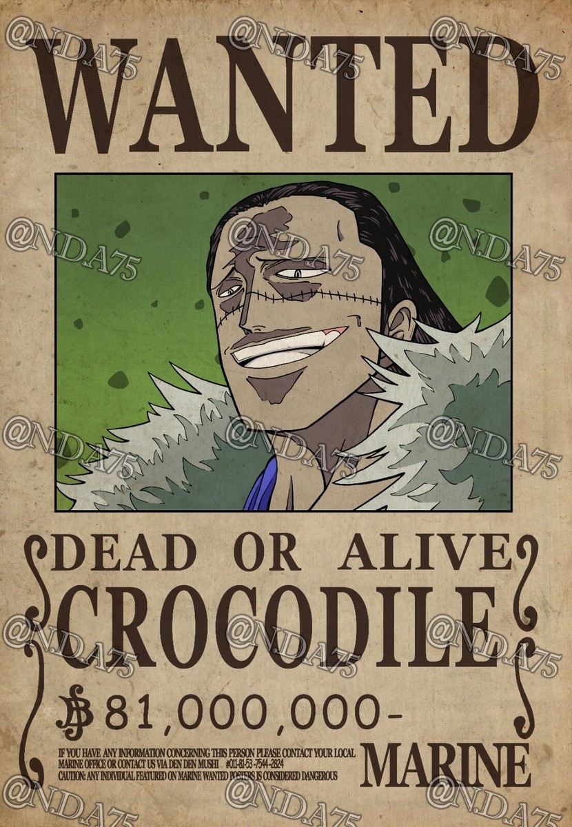 One Piece Wanted Poster - CROCODILE **BUY 2 GET 1 FREE! see