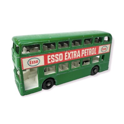 Vintage Lesney Matchbox 74 Daimler Double Decker Bus Green ESSO