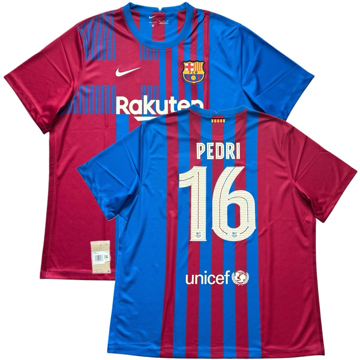 2021/22 Barcelona Home Jersey #16 Pedri 2XL Nike Soccer Cup Kit