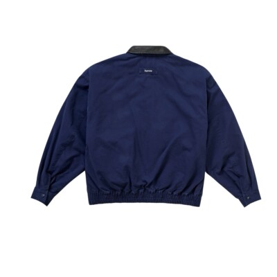 Supreme Leather Collar Utility Jacket Navy Size: Extra Large | eBay