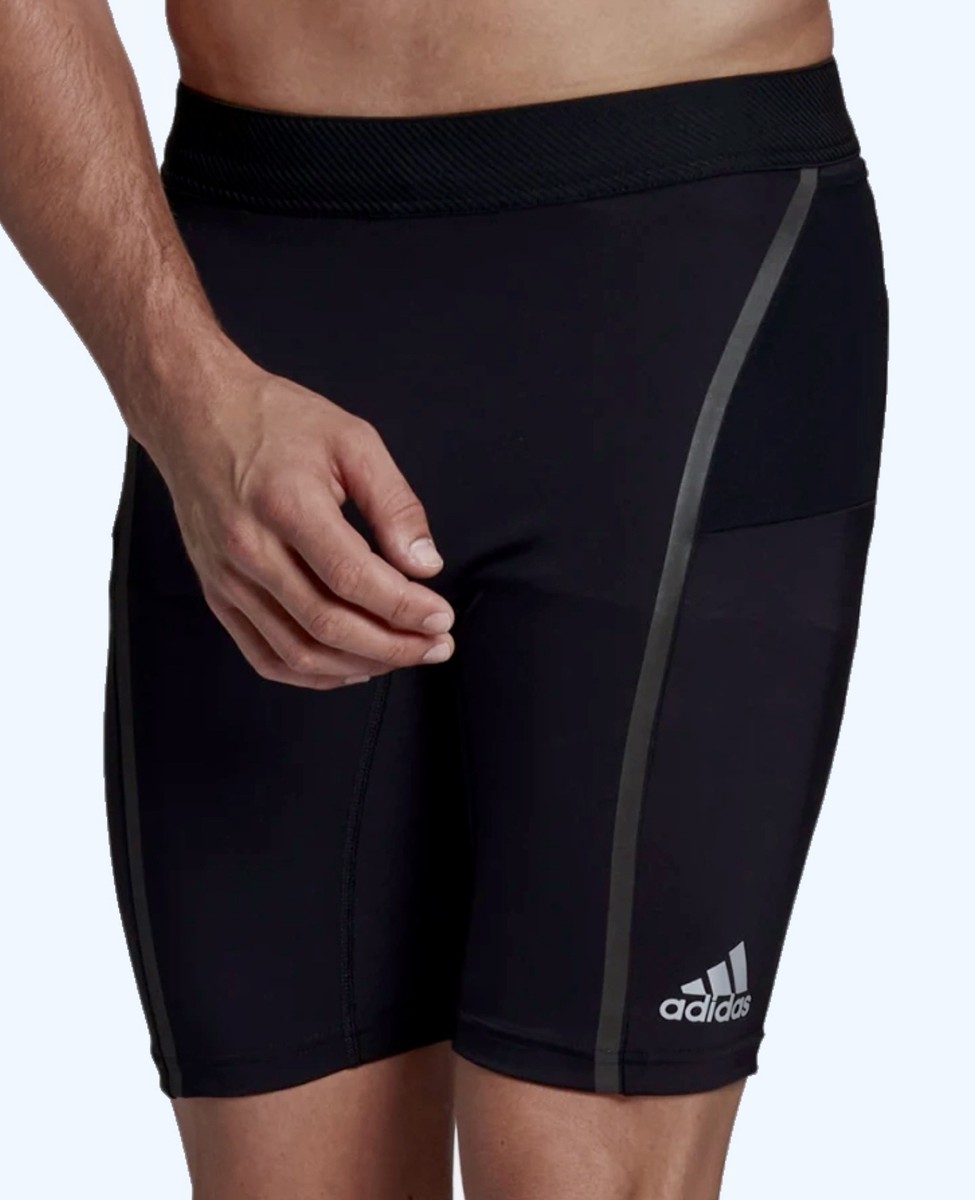 ADIDAS Saturday Tight Compression Black Running 1/2 Tights Short
