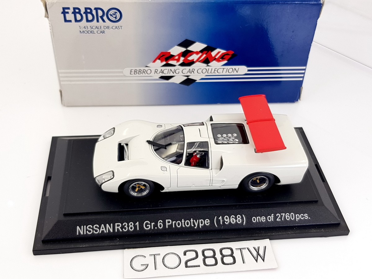 EBBRO 1:43 scale Nissan R381 Group 6 Prototype 1968 (White) #493