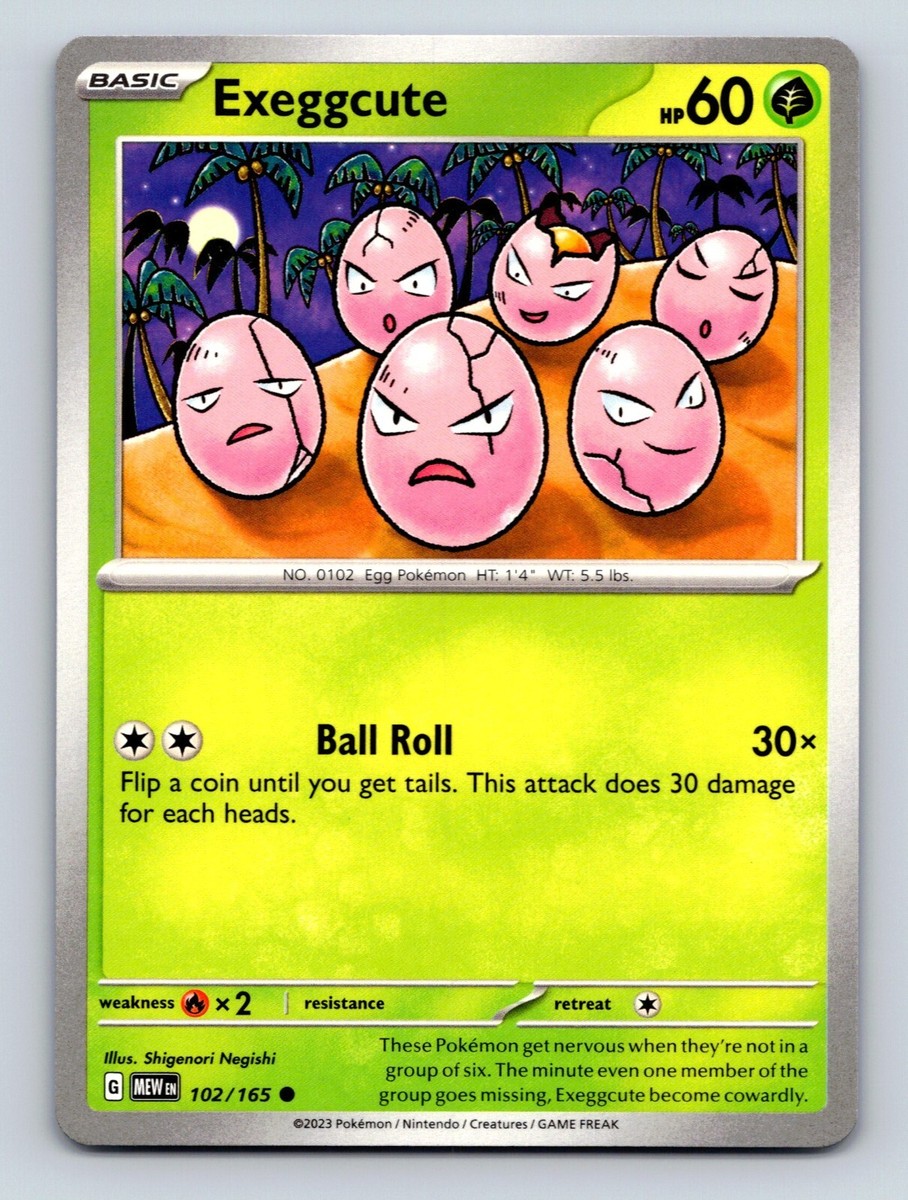 Exeggcute HP 60 Ball Roll Attack Green Colorful Pokémon Card | eBay