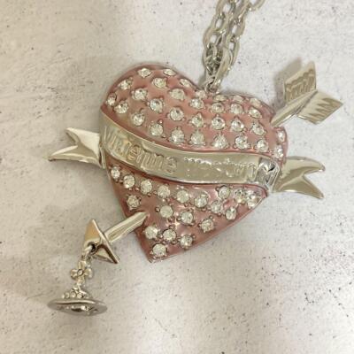Vivienne Westwood Necklace Heart Arrow Pink w/drawstring [EJ677 | eBay