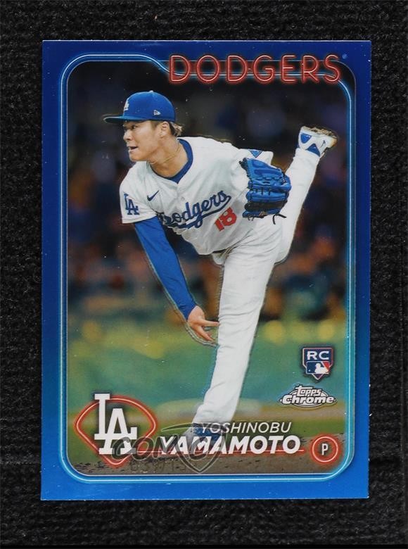 Yoshinobu Yamamoto 2024 Topps Chrome #18 Blue Refractor /150 Price