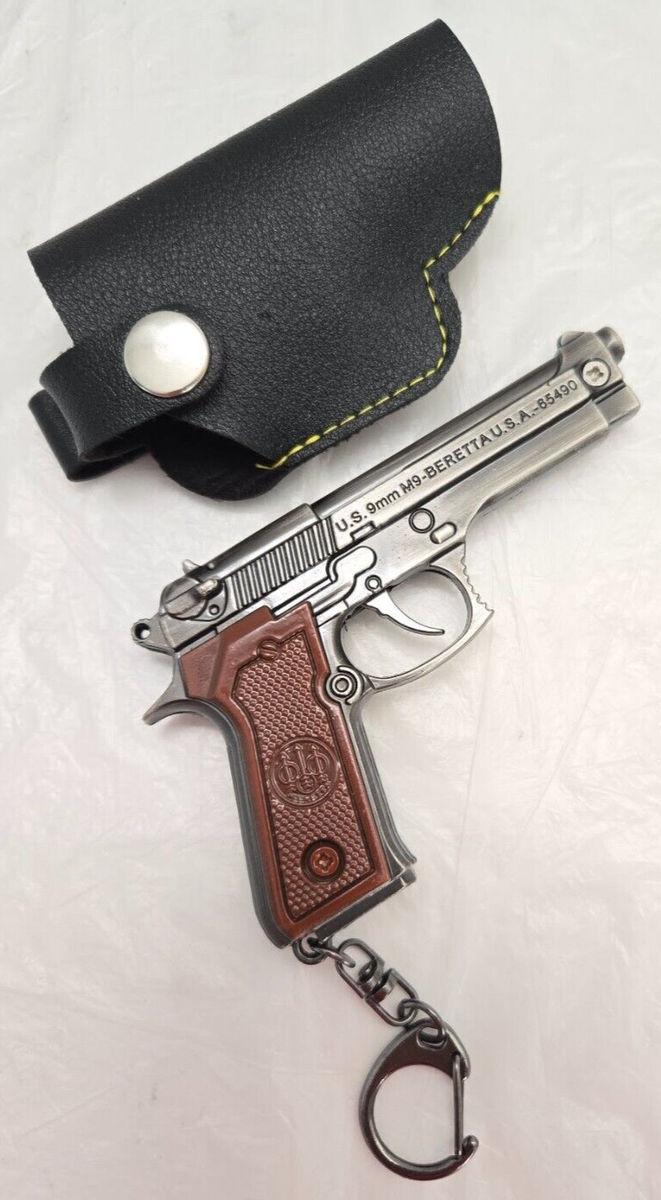 Metal 1/6 P92 USA 9mm M9-Beretta #65490 Toy Pistol Gun Keychain