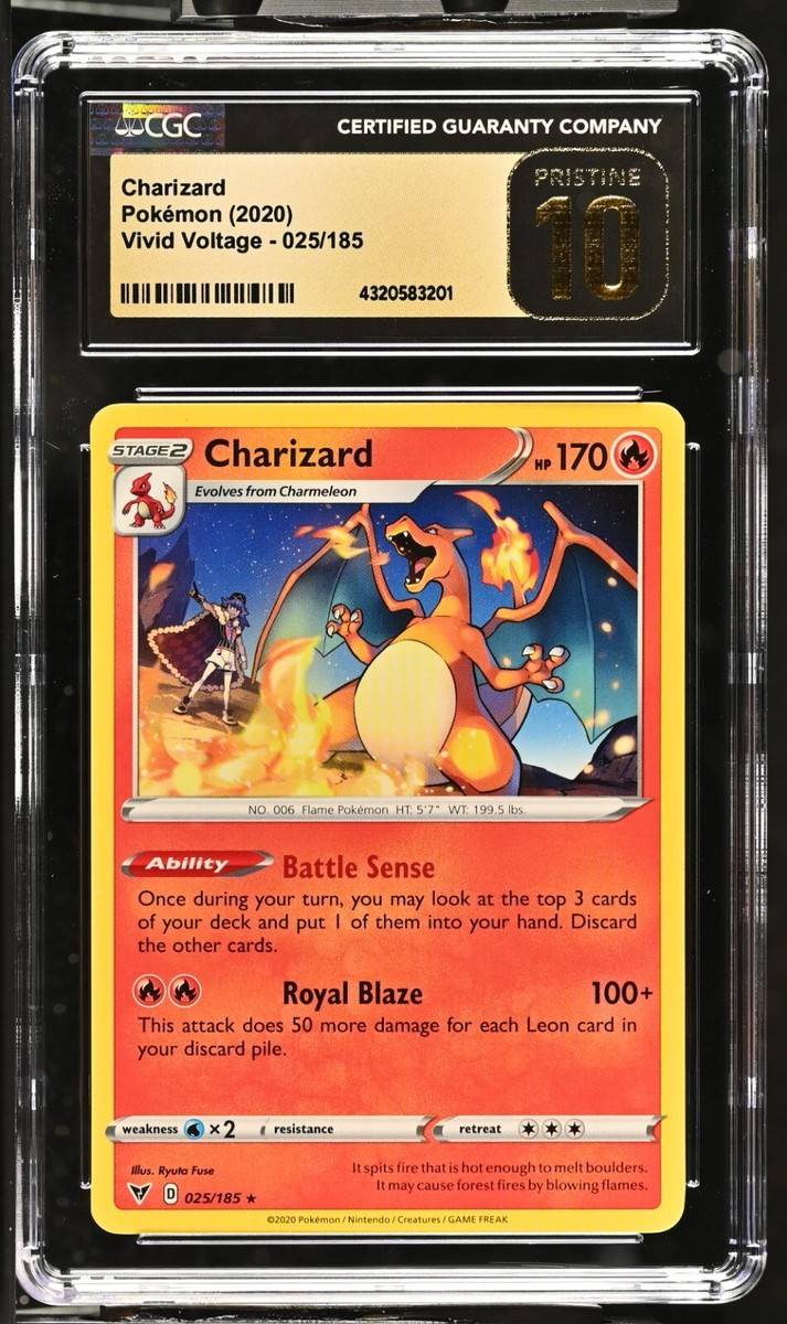 CGC Graded 10 Pristine Charizard 025/185 Vivid Voltage Rare
