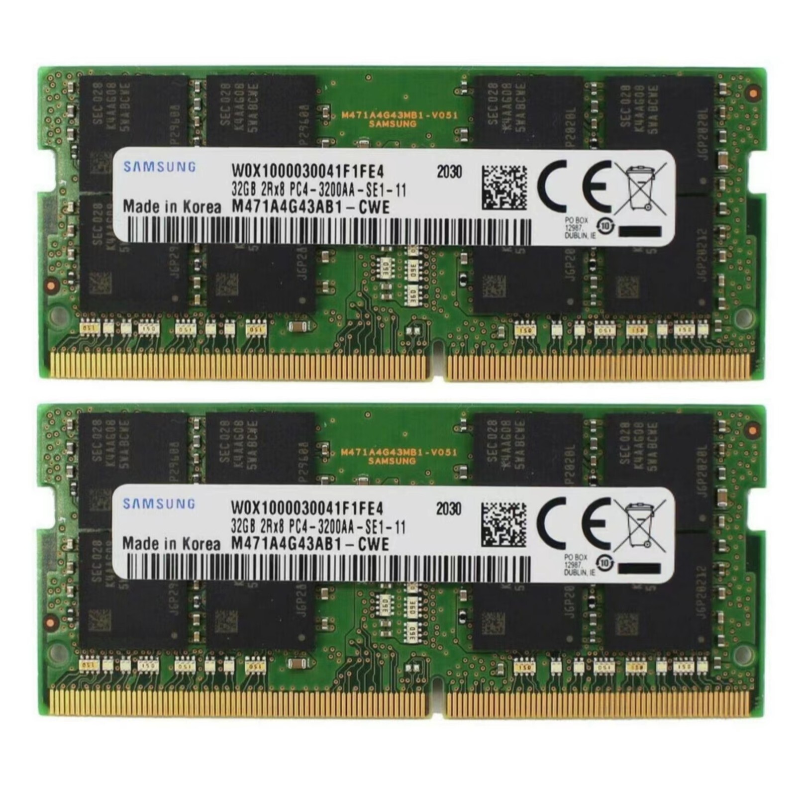Samsung 64GB (2X 32GB) DDR4 3200MHz PC4-25600 Laptop Memory Ram