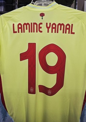 2024/25 Adidas Spain #19 Lamine Yamal Away Soccer Jersey Away