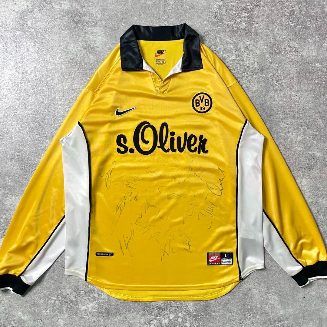 Borussia Dortmund 98-00 Home Jersey LS Nike Signed Authentic L F/S