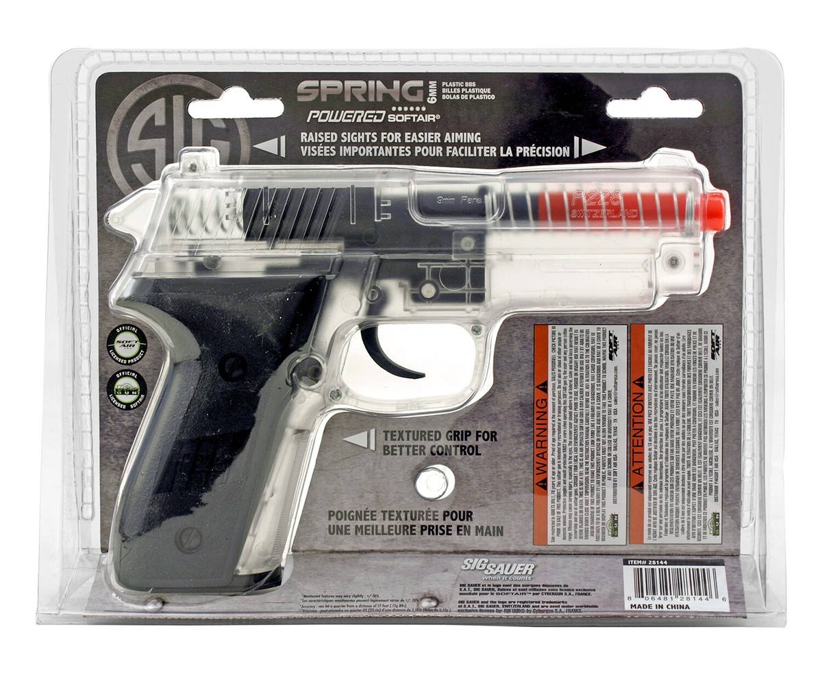 Sig Sauer P228 Spring Powered Airsoft Pistol 260 FPS Clear Color